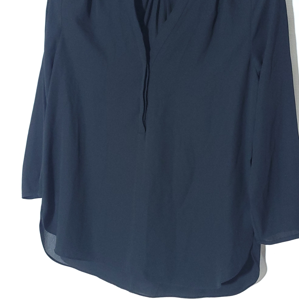 NYDJ Pullover 3/4-Sleeve Perfect Blouse Size Xsmall flowy v neck black